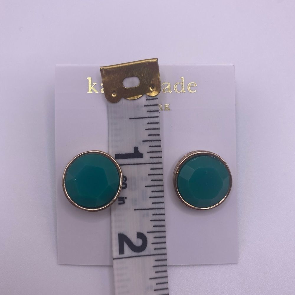 Kate Spade Teal Faceted Studs - Picture 2 of 2
